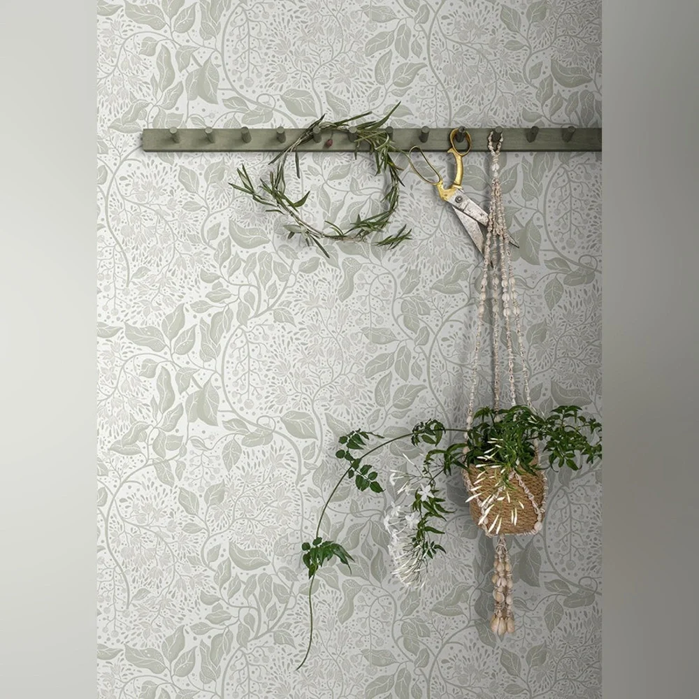 New Anthropologie Turi Twining Vines Floral Beige Khaki Wallpaper Wall Mural Art